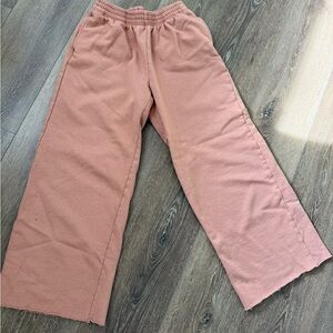Womens Pink Wide-Leg SweatPants